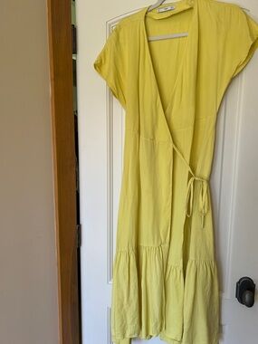 Mango Bright Yellow Button-Up Shirt